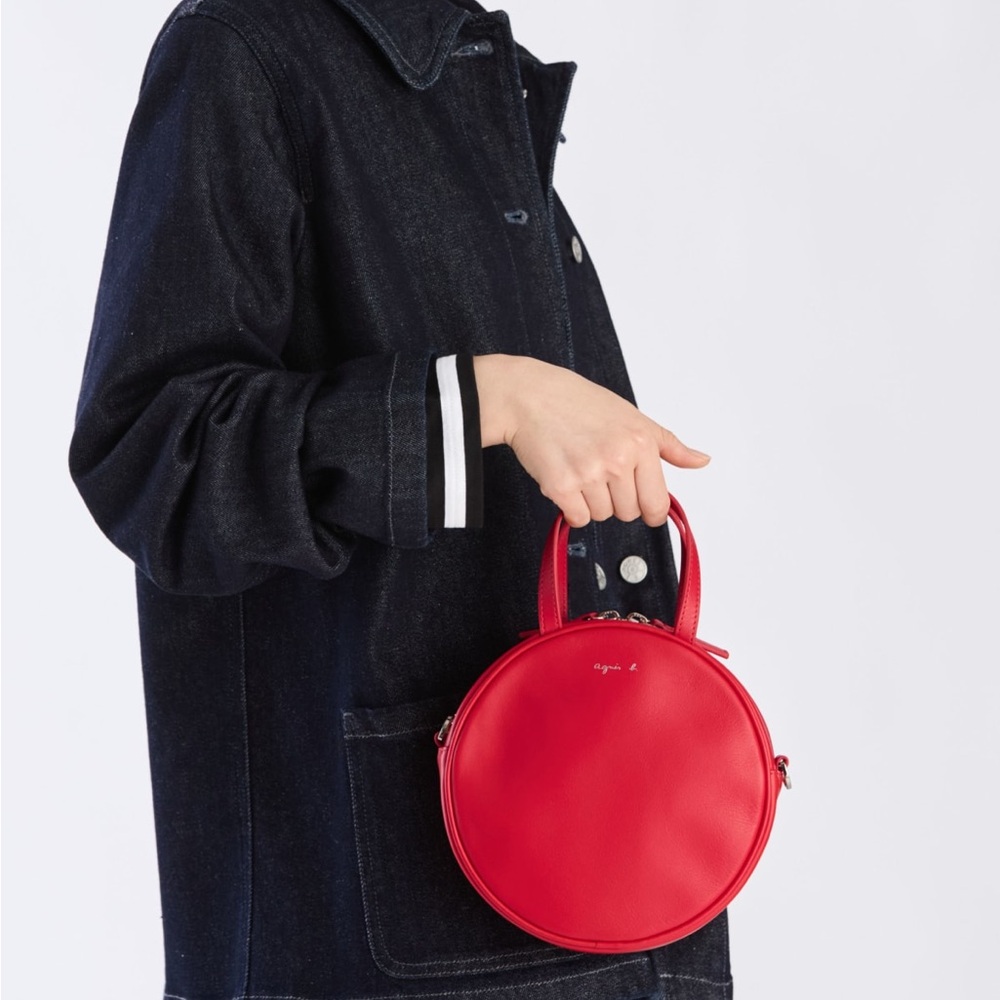Agnes B. Red Round Crossbody Bag
